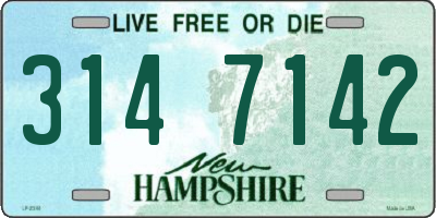 NH license plate 3147142