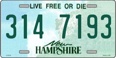 NH license plate 3147193