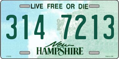 NH license plate 3147213