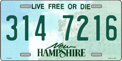 NH license plate 3147216