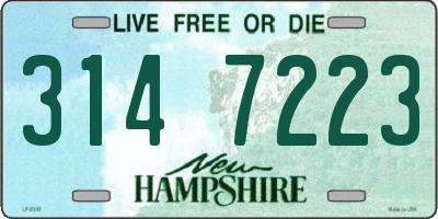 NH license plate 3147223