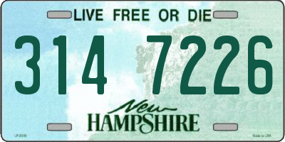 NH license plate 3147226