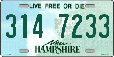 NH license plate 3147233