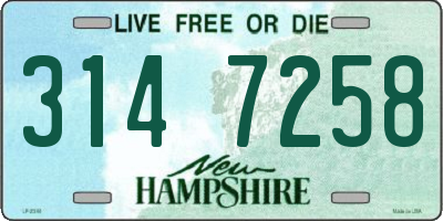 NH license plate 3147258