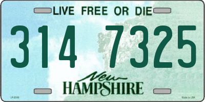 NH license plate 3147325