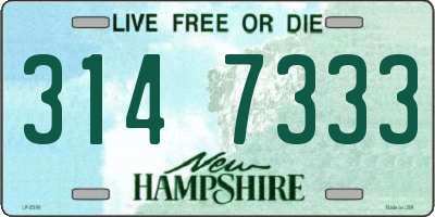 NH license plate 3147333