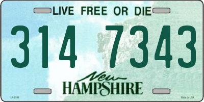 NH license plate 3147343