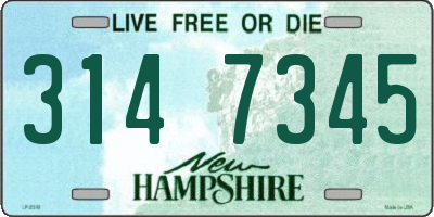 NH license plate 3147345