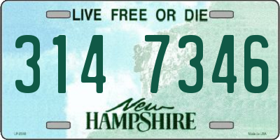 NH license plate 3147346
