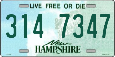 NH license plate 3147347