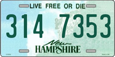 NH license plate 3147353