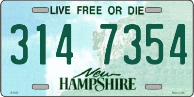 NH license plate 3147354