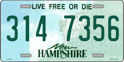 NH license plate 3147356