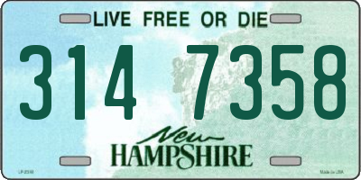 NH license plate 3147358