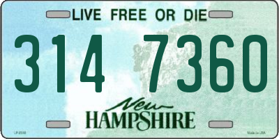 NH license plate 3147360