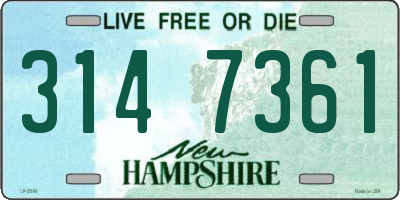 NH license plate 3147361