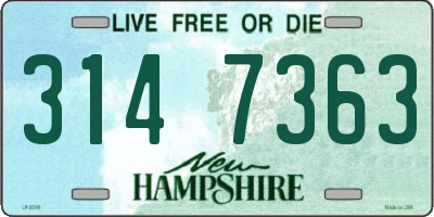 NH license plate 3147363