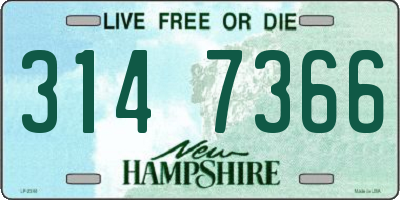 NH license plate 3147366