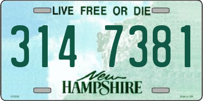 NH license plate 3147381