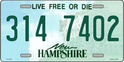 NH license plate 3147402