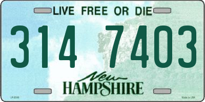 NH license plate 3147403