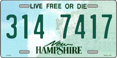 NH license plate 3147417