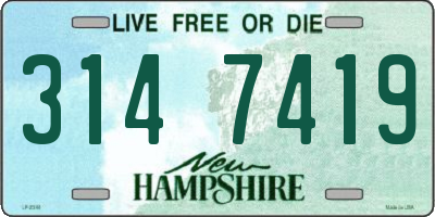 NH license plate 3147419