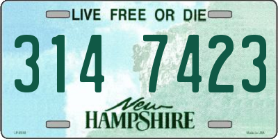 NH license plate 3147423