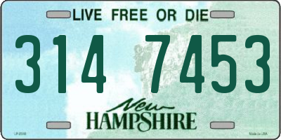 NH license plate 3147453