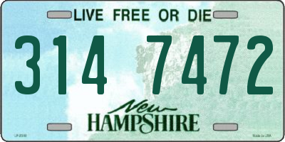 NH license plate 3147472
