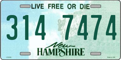 NH license plate 3147474