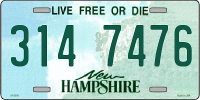 NH license plate 3147476