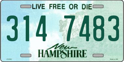 NH license plate 3147483