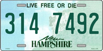 NH license plate 3147492