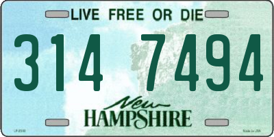 NH license plate 3147494