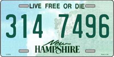 NH license plate 3147496