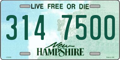 NH license plate 3147500