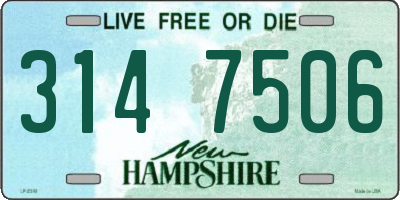 NH license plate 3147506