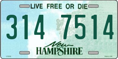 NH license plate 3147514