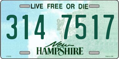 NH license plate 3147517