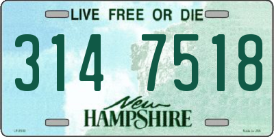 NH license plate 3147518