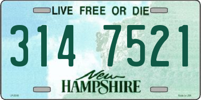 NH license plate 3147521