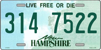 NH license plate 3147522