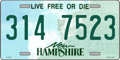 NH license plate 3147523