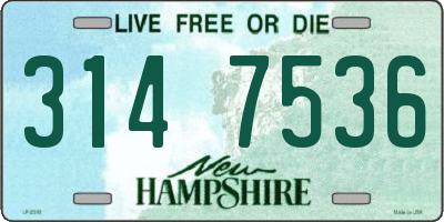 NH license plate 3147536