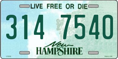 NH license plate 3147540