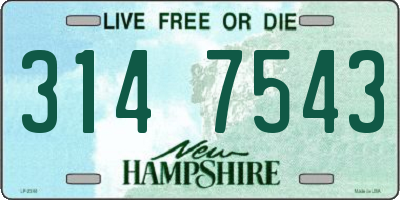 NH license plate 3147543