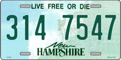 NH license plate 3147547