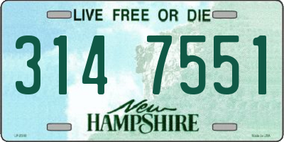 NH license plate 3147551