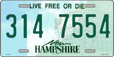 NH license plate 3147554